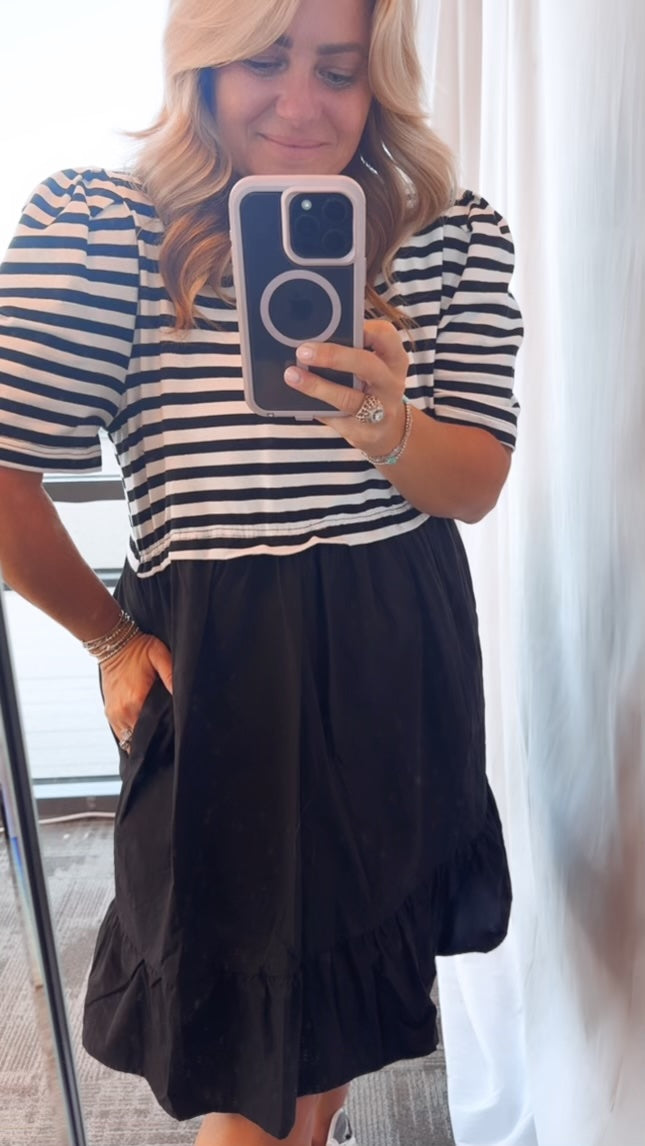 Black Striped Dress